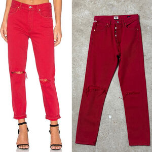 Citizens of Humanity Red Jeans Women’s Size 23 Liya High Rise Classic Fit Crop